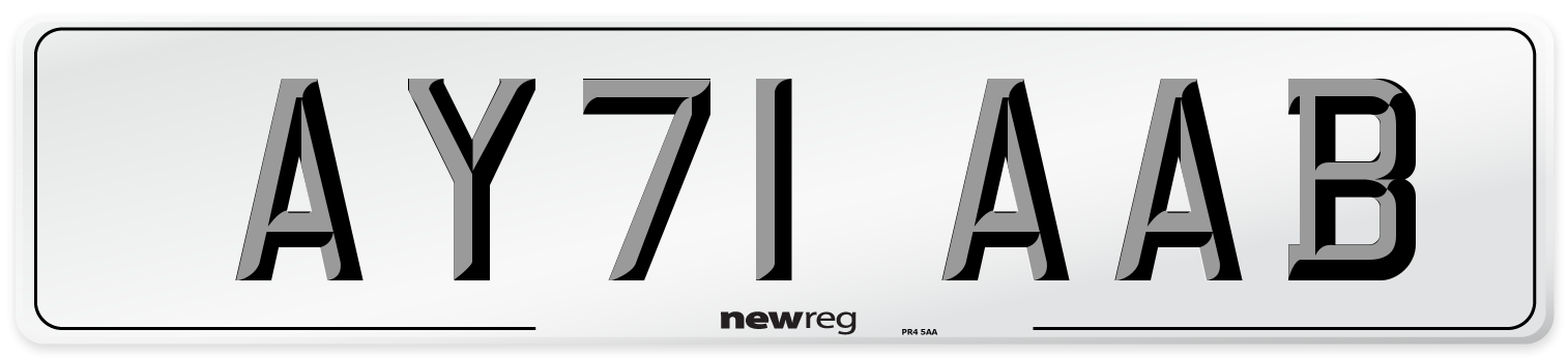 AY71 AAB Number Plate from New Reg